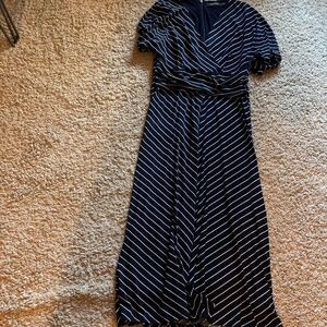Ralph Lauren Lightly Used White and Blue Stripped Dress